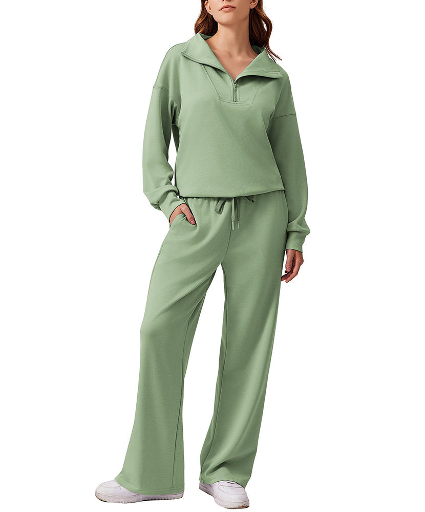 Athleisure 1/4 Zip 2 Piece Matching Set