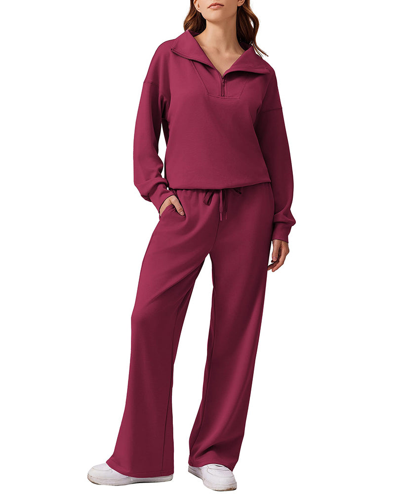 Athleisure 1/4 Zip 2 Piece Matching Set