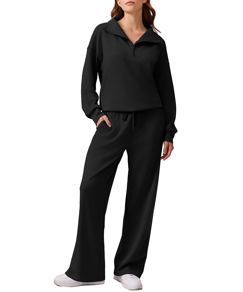 Athleisure 1/4 Zip 2 Piece Matching Set