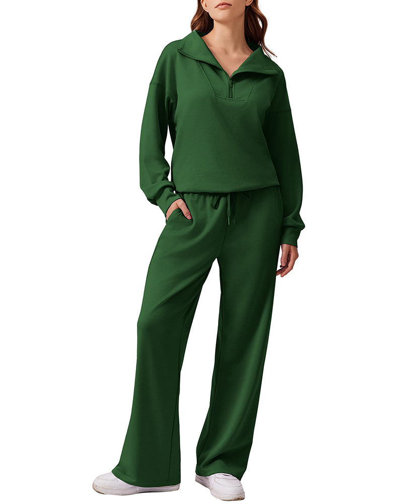 Athleisure 1/4 Zip 2 Piece Matching Set
