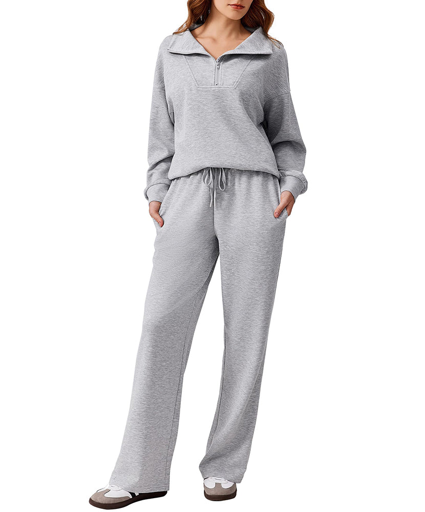 Athleisure 1/4 Zip 2 Piece Matching Set